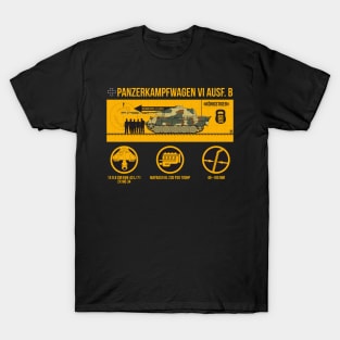 Infographic German tank Pz-VI Ausf B Konigstiger or Tiger II T-Shirt